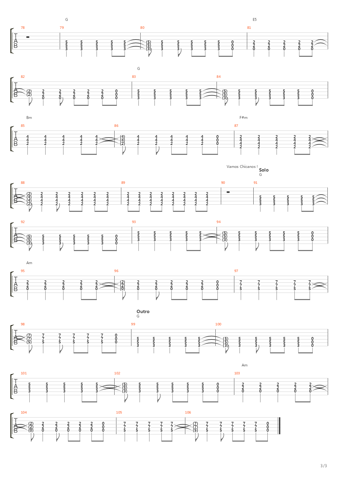 Matador吉他谱