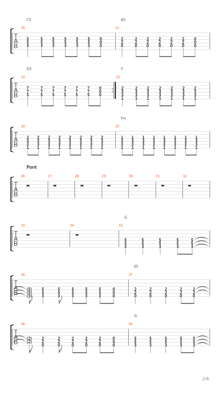 Matador吉他谱