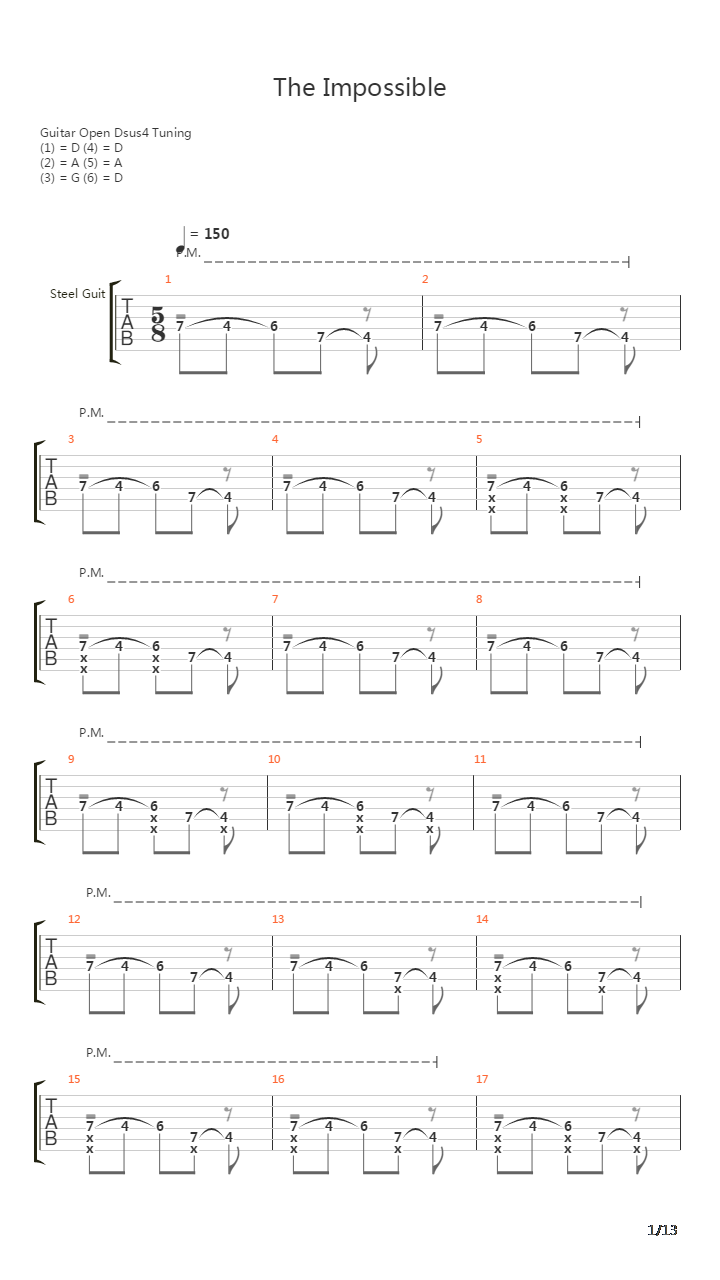 The Impossible吉他谱