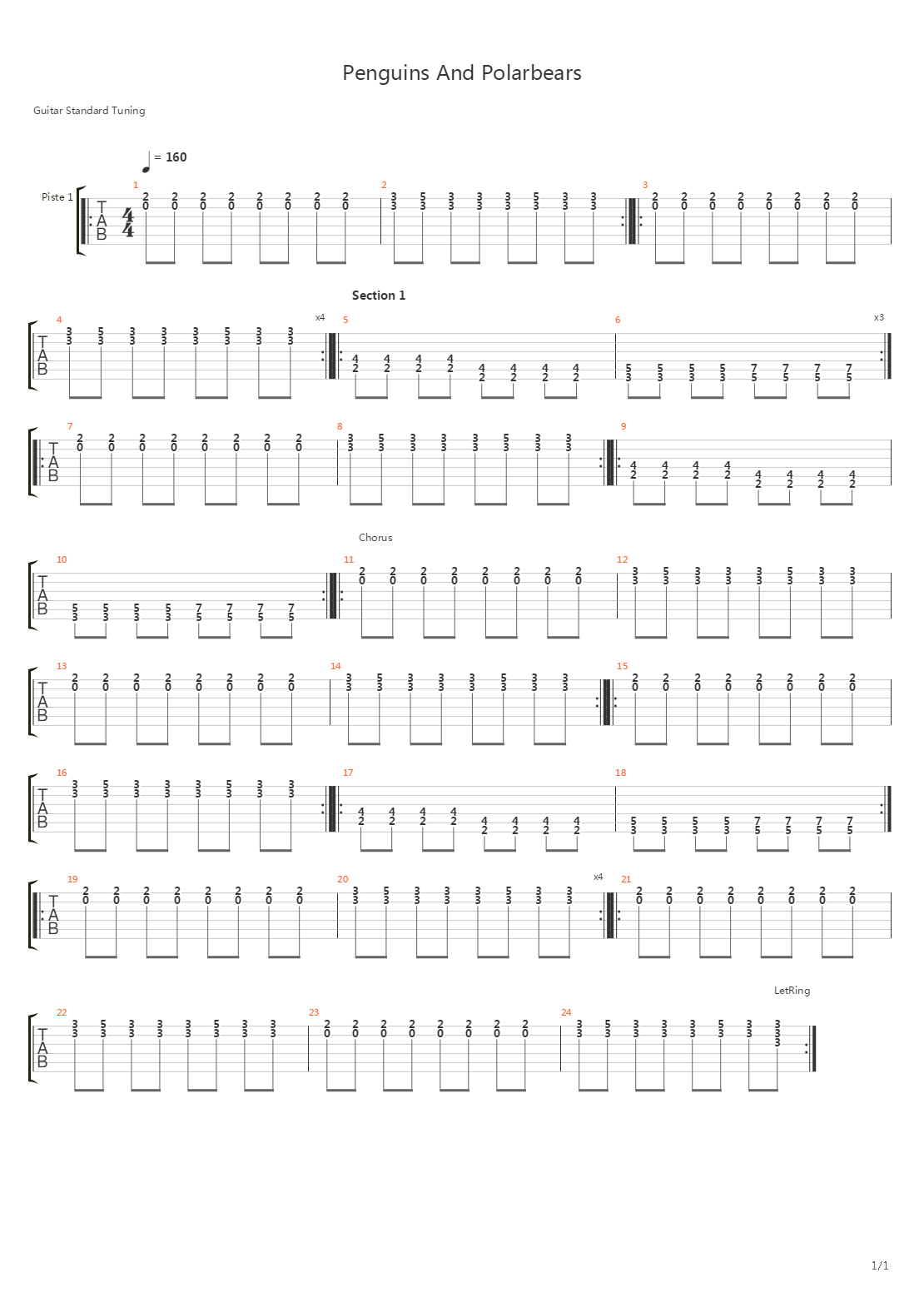 Penguins And Polarbears吉他谱