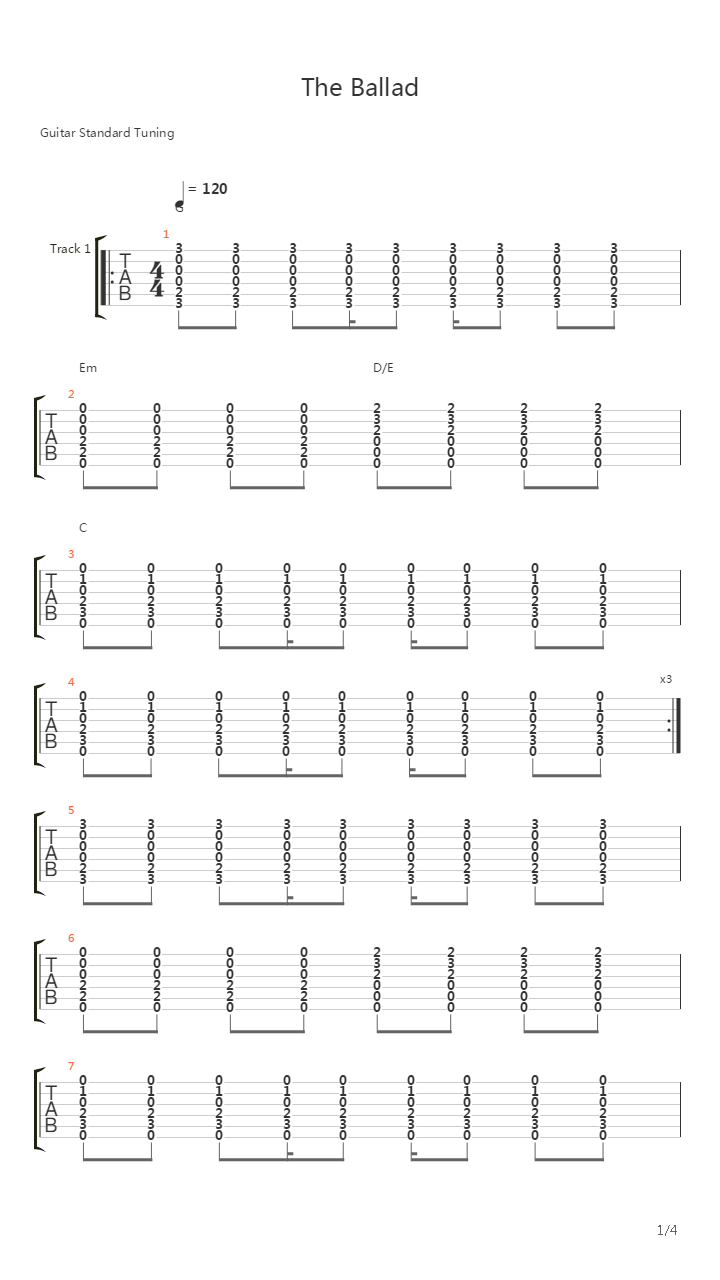The Ballad吉他谱