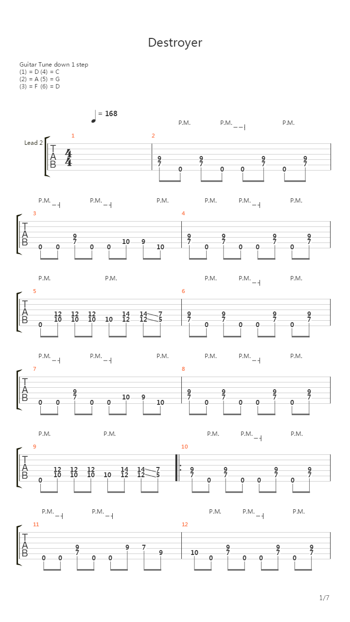 Destroyer吉他谱