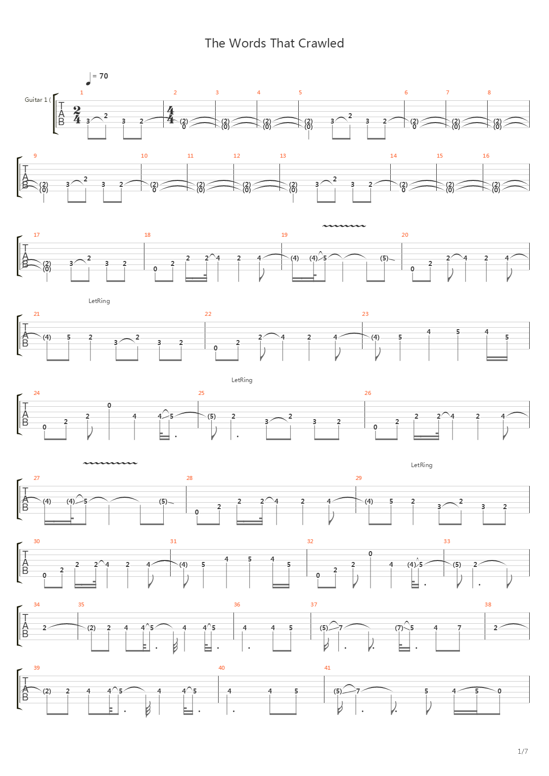The Words That Crawled吉他谱