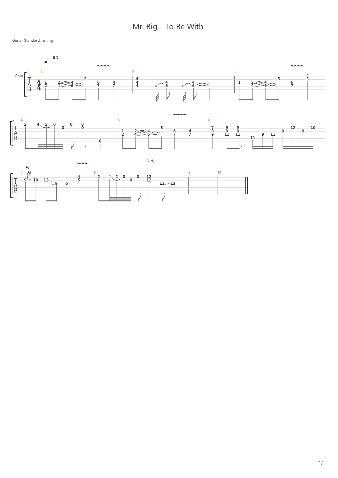 To Be With (Solo Played by David Escobar)吉他谱