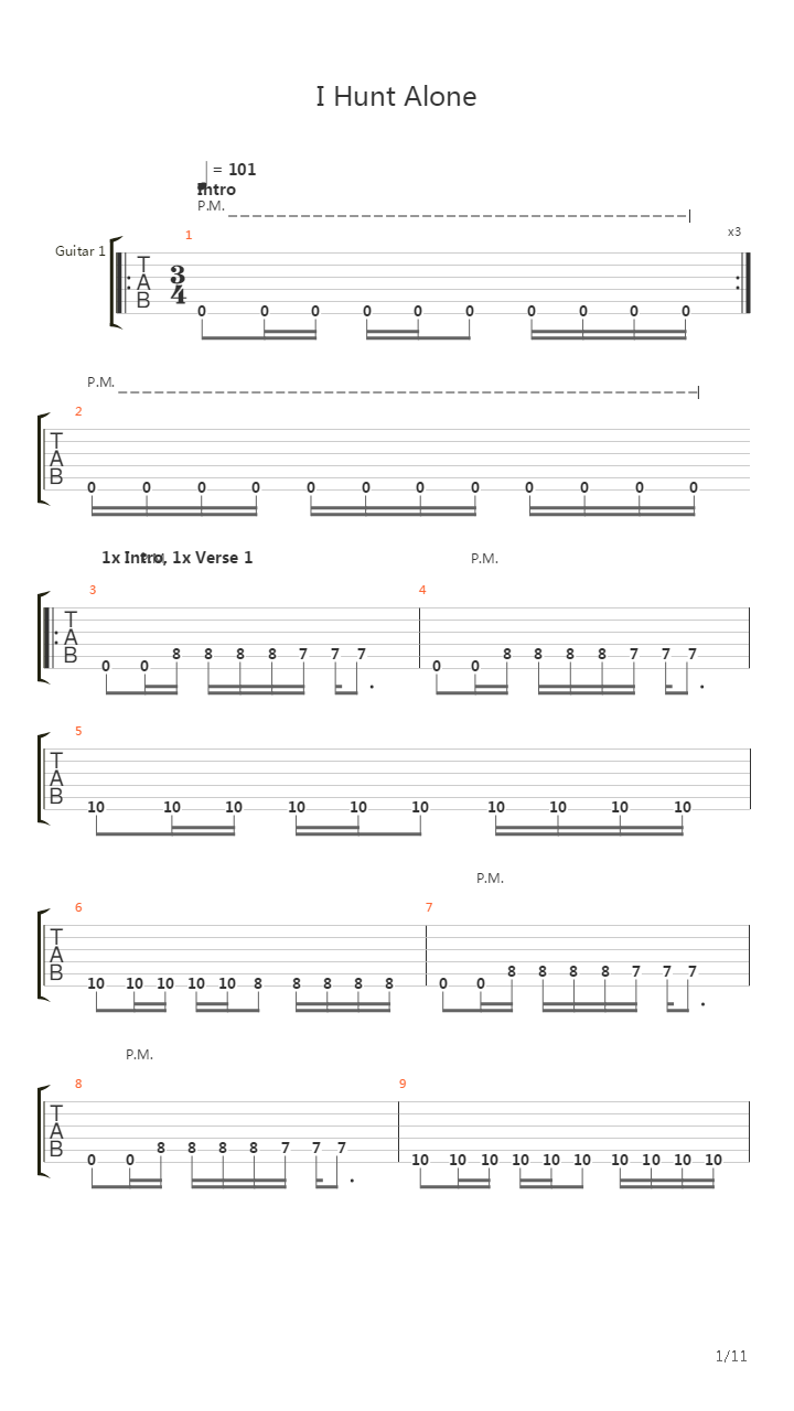I Hunt Alone吉他谱