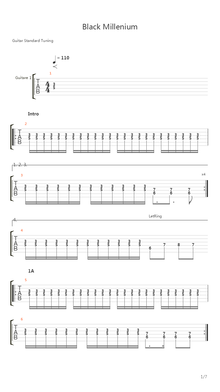 Black Millenium吉他谱