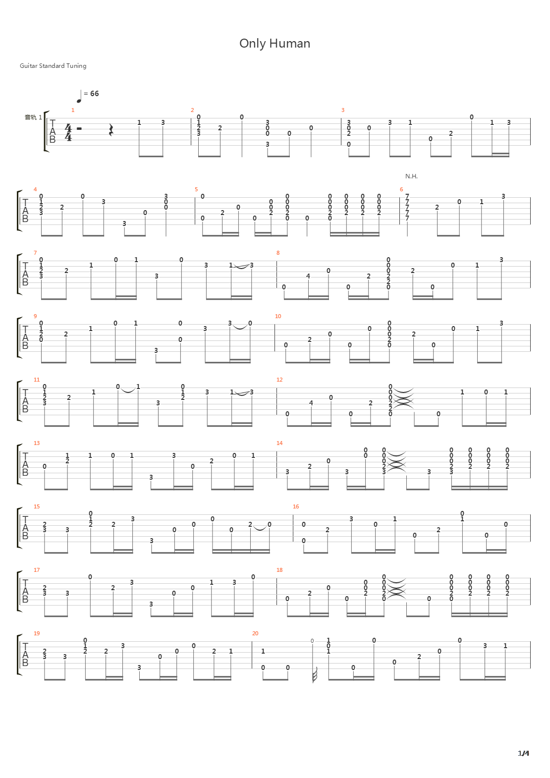 Only Human吉他谱