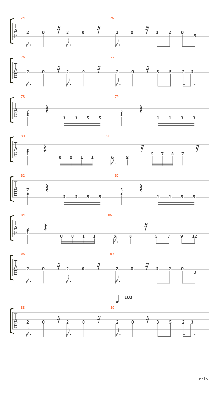 Music from caslevania 2吉他谱