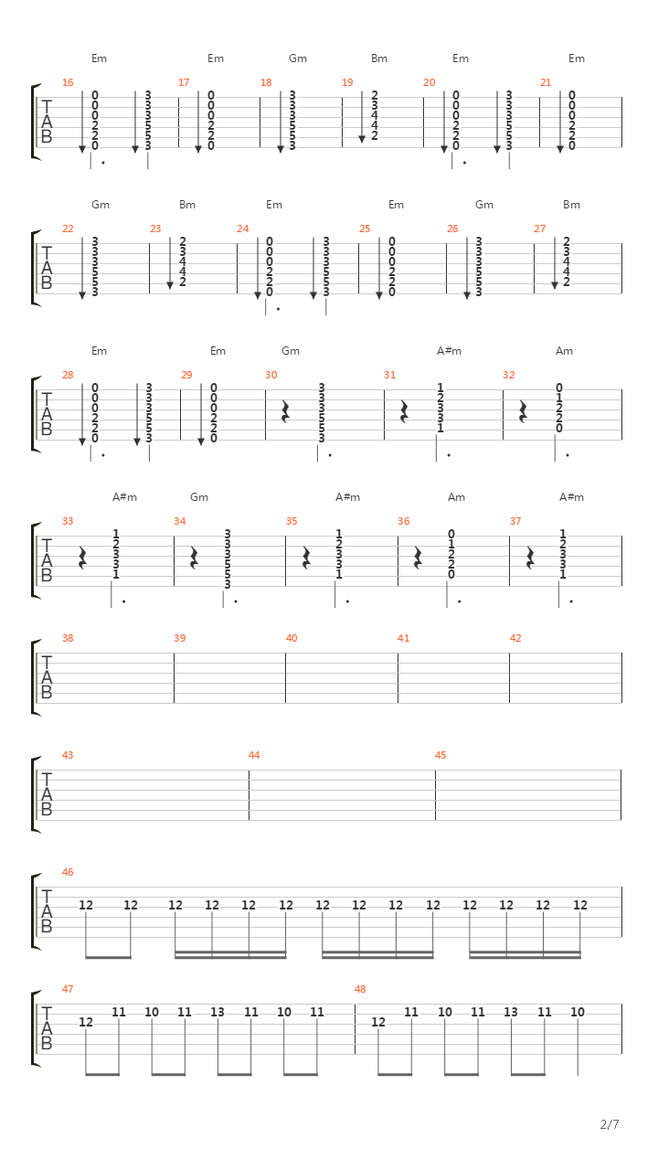Wasa吉他谱