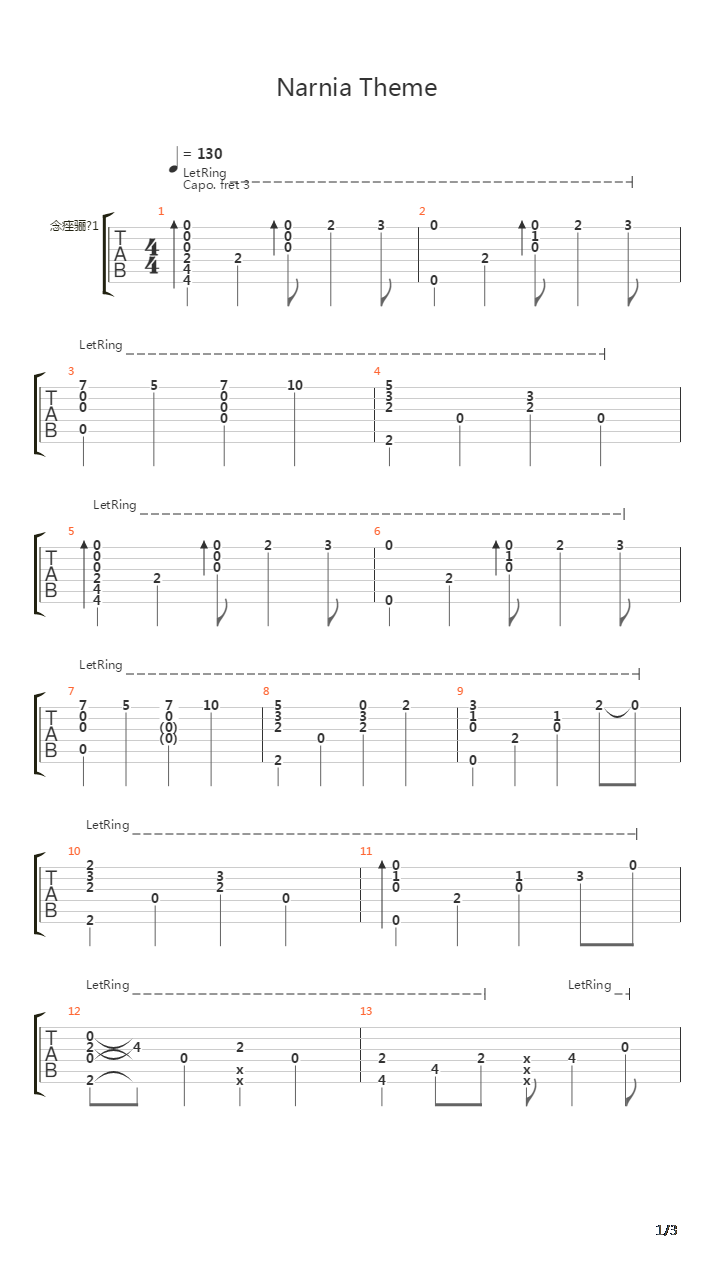 Theme (arr. Eddie van der Meer )吉他谱