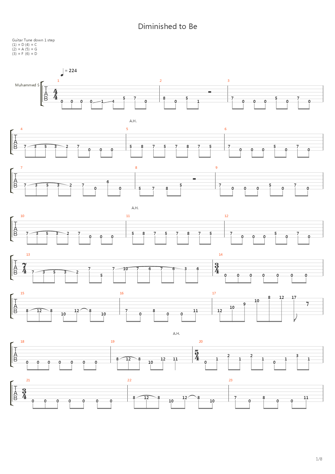 Diminished To Be吉他谱