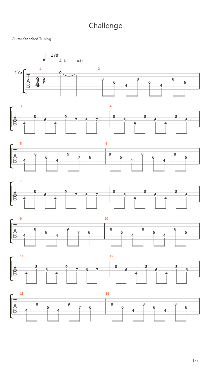 Challenge吉他谱