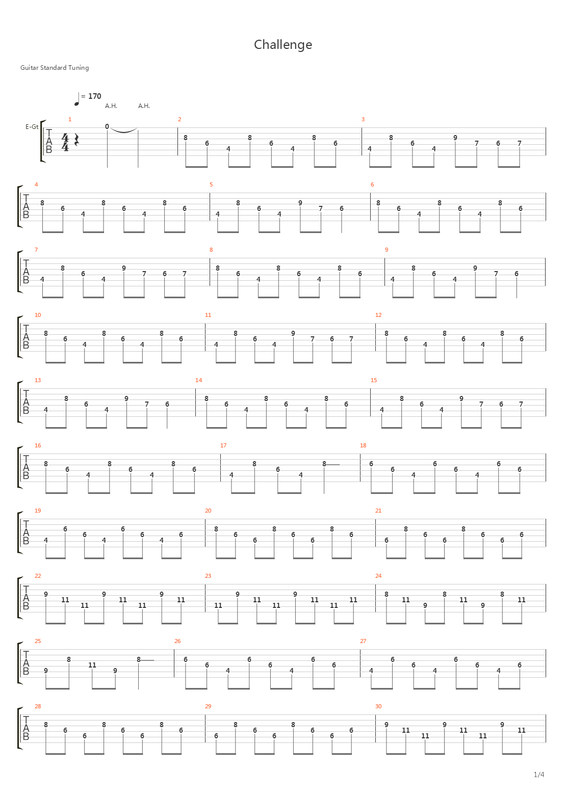 Challenge吉他谱