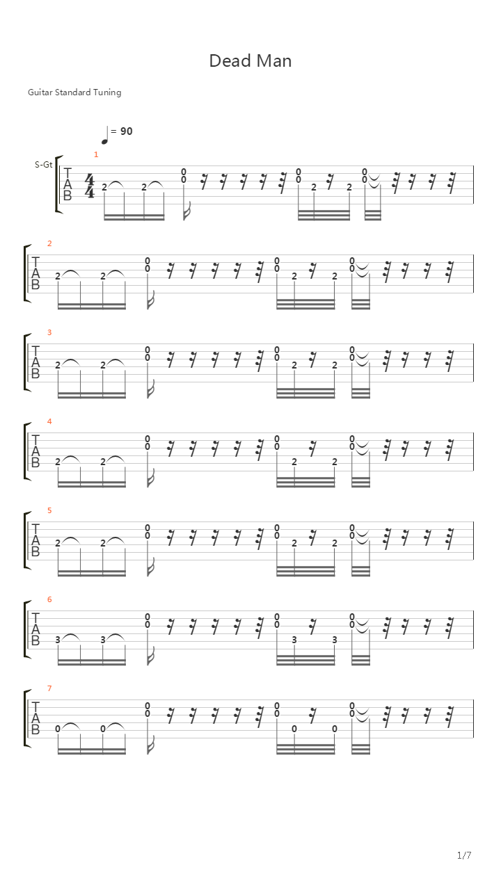 Deadman吉他谱