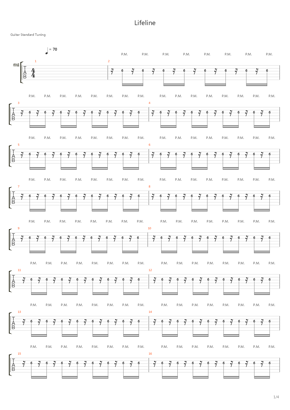 Lifeline吉他谱
