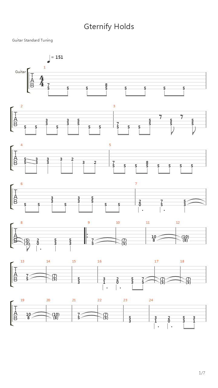 Gternify Holds吉他谱