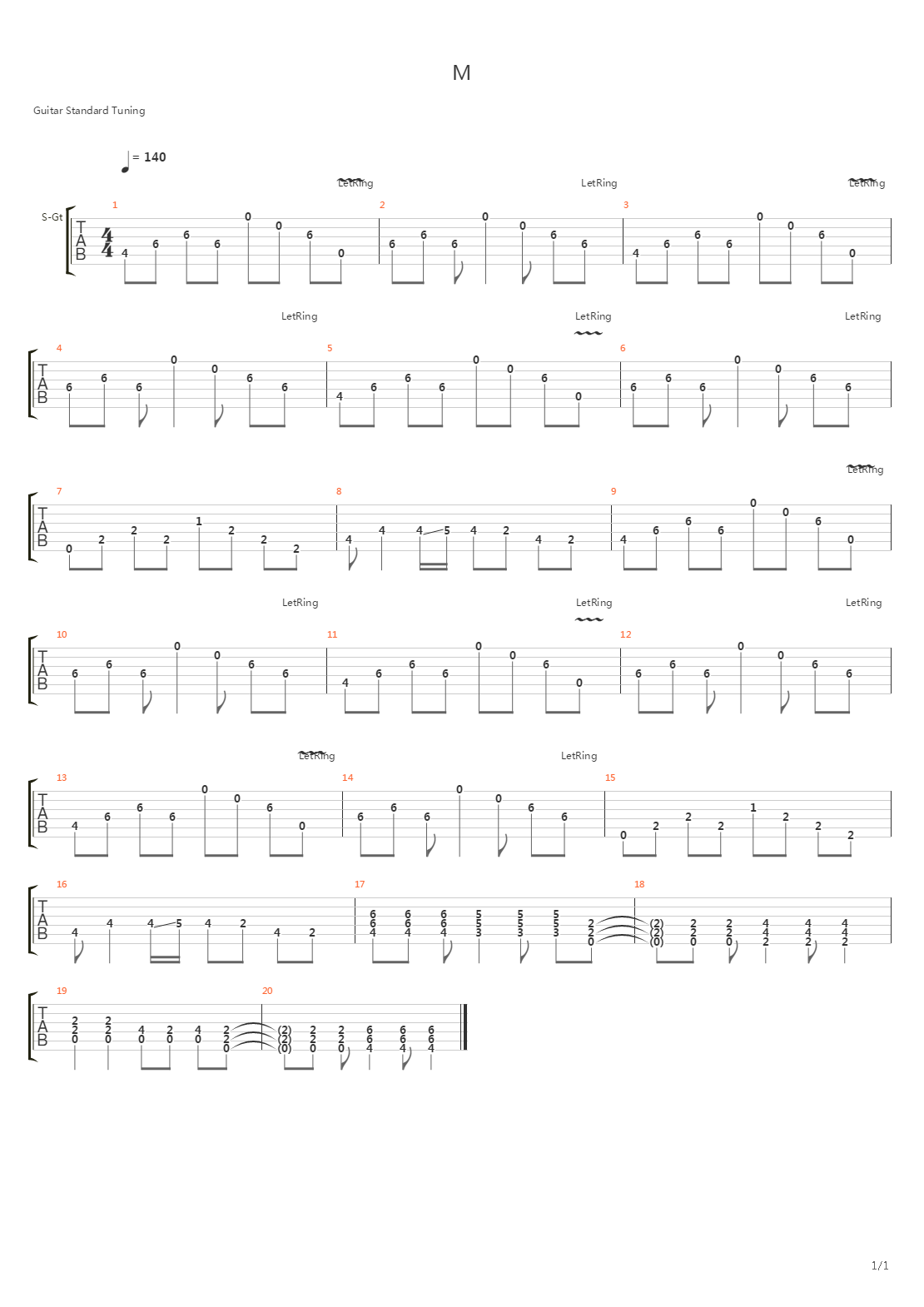 M (Hard Reboot)吉他谱