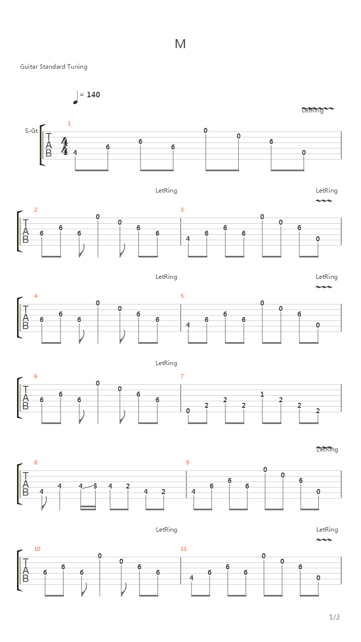 M (Hard Reboot)吉他谱