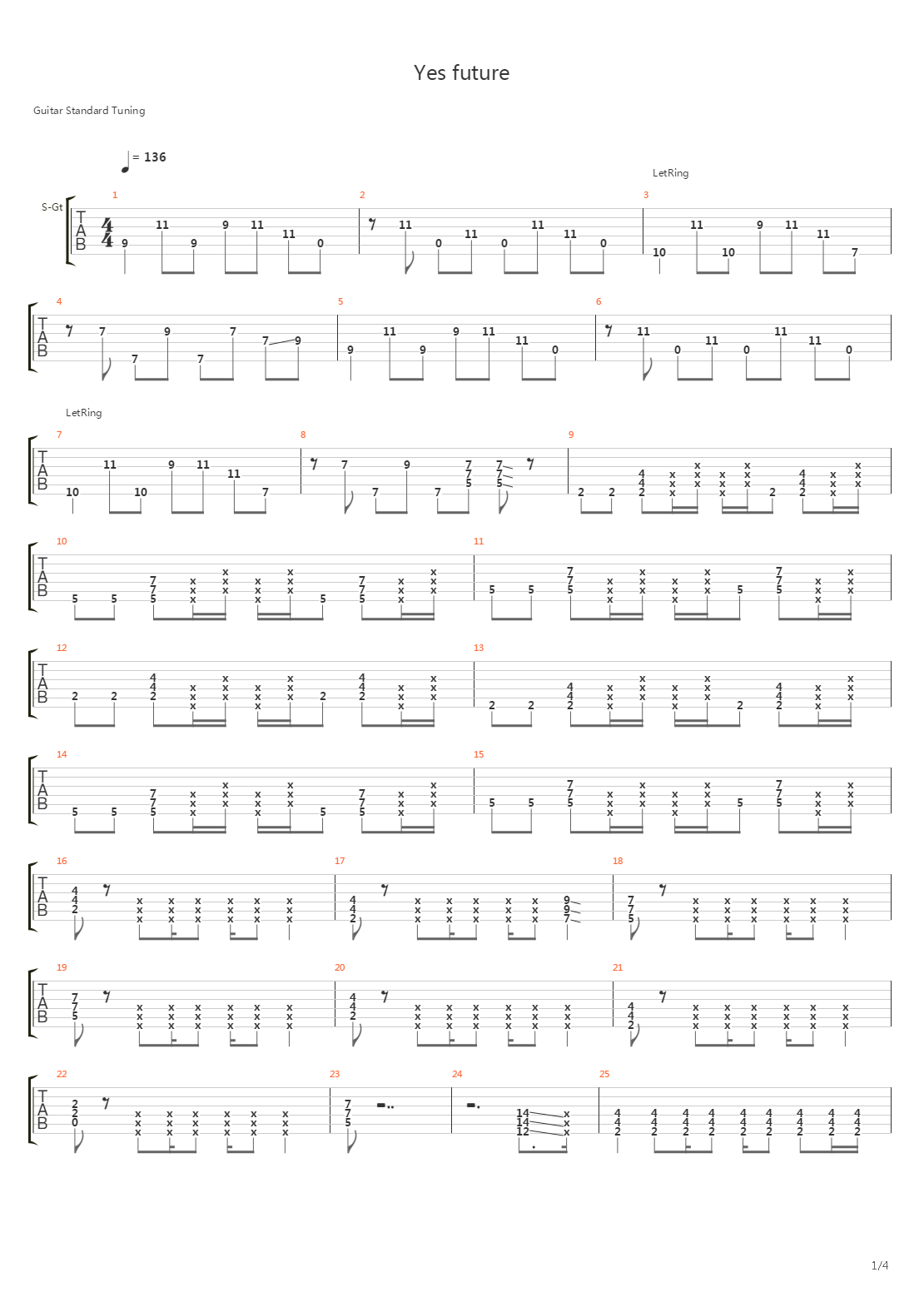 Yes Future吉他谱