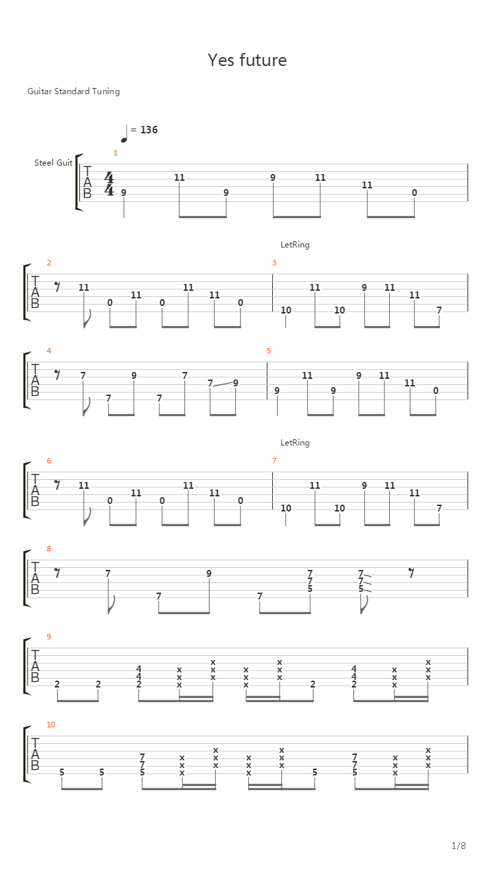 Yes Future吉他谱