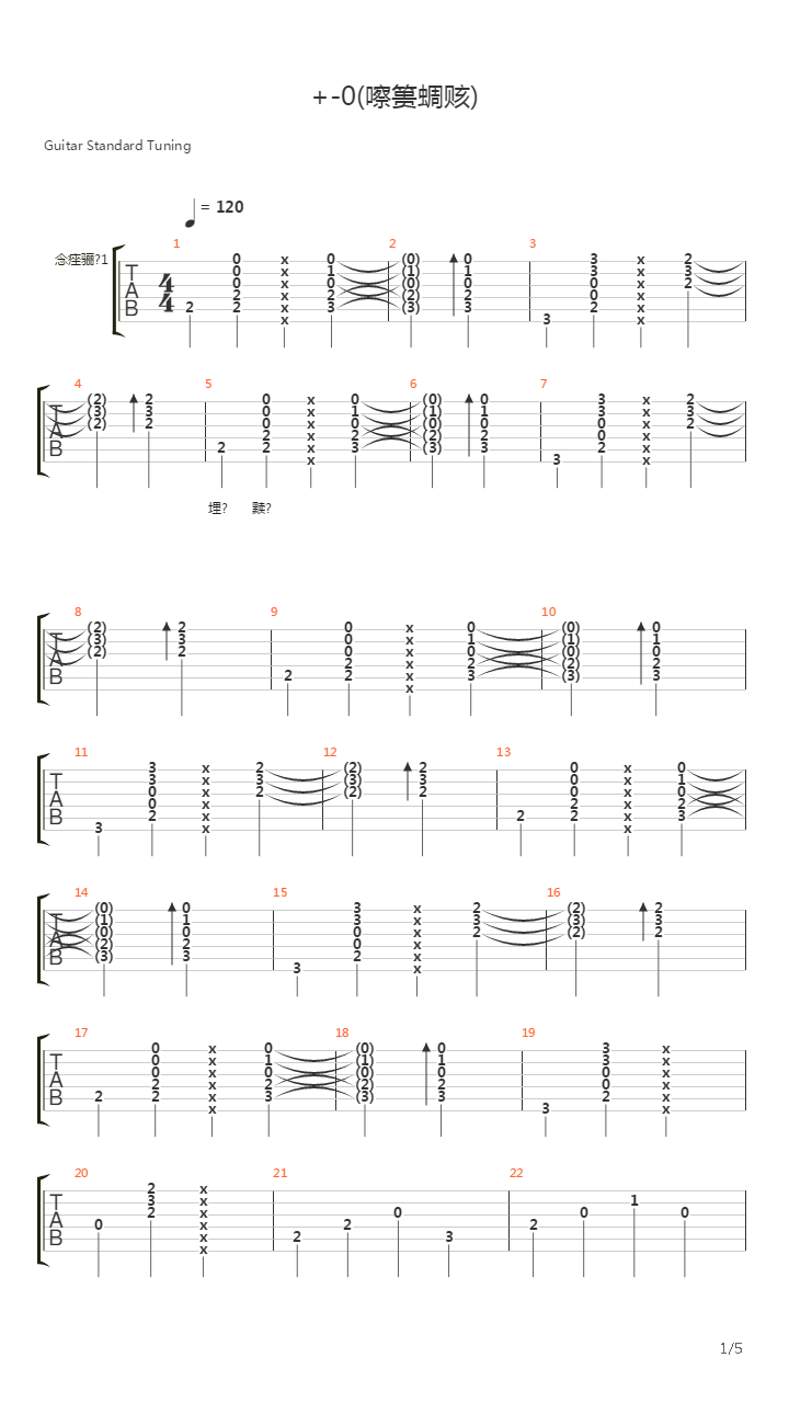 Плюс Минус Ноль吉他谱