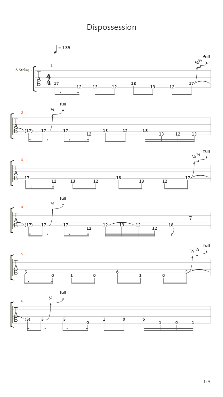Disposession吉他谱