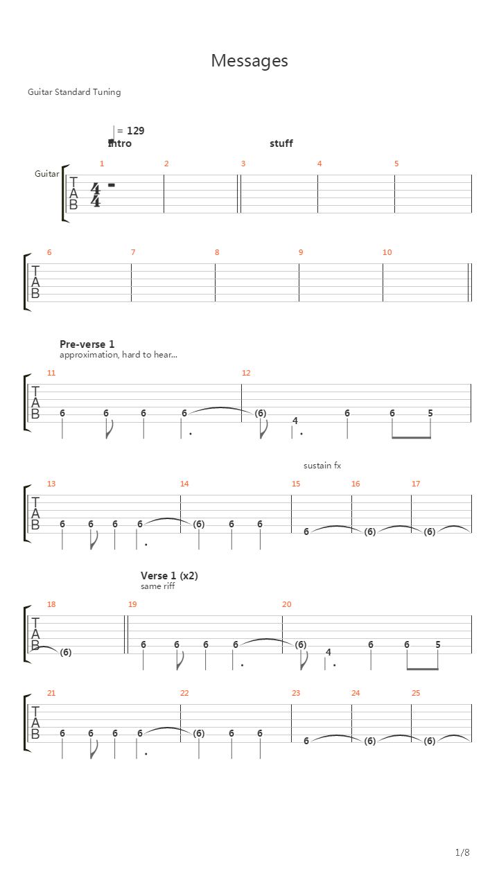 Messages吉他谱