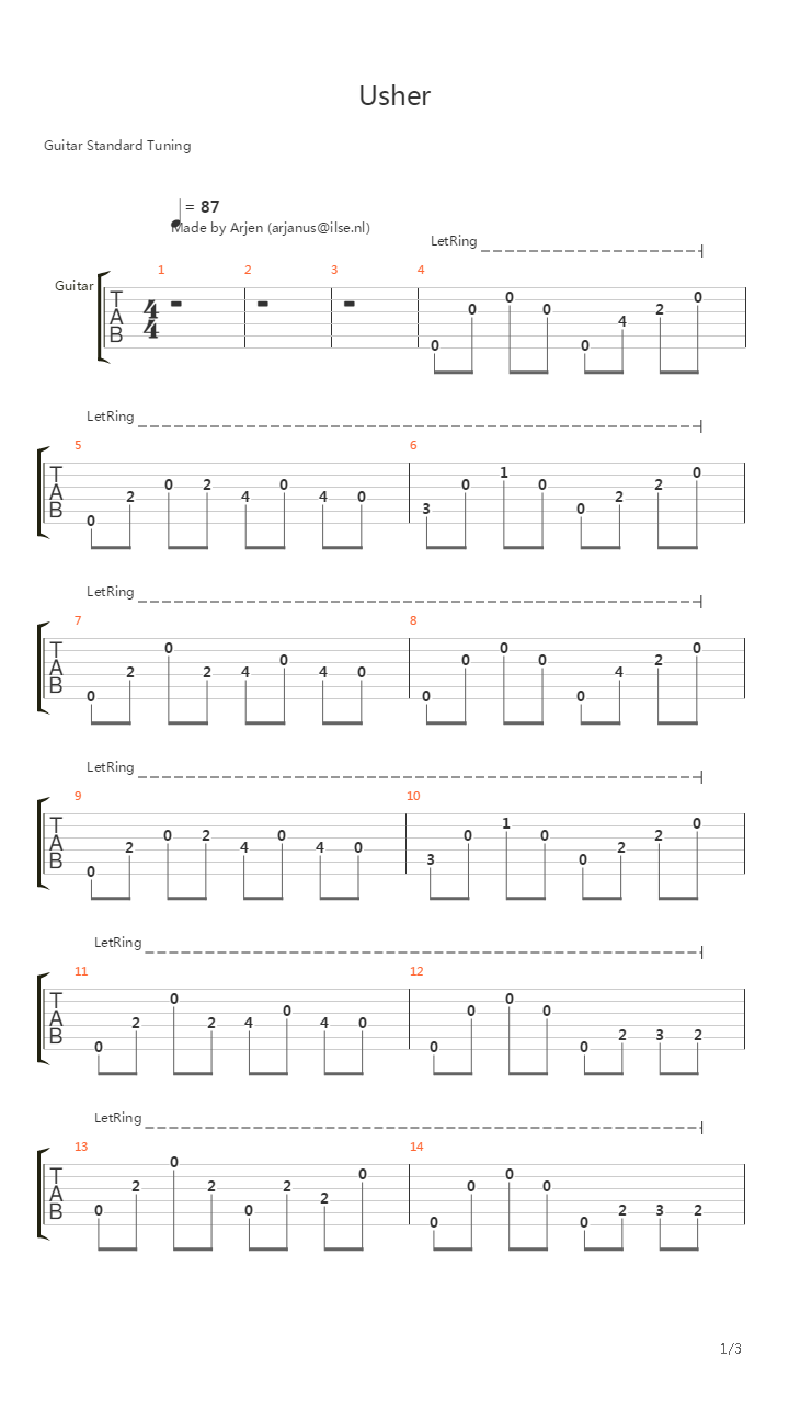 Usher吉他谱
