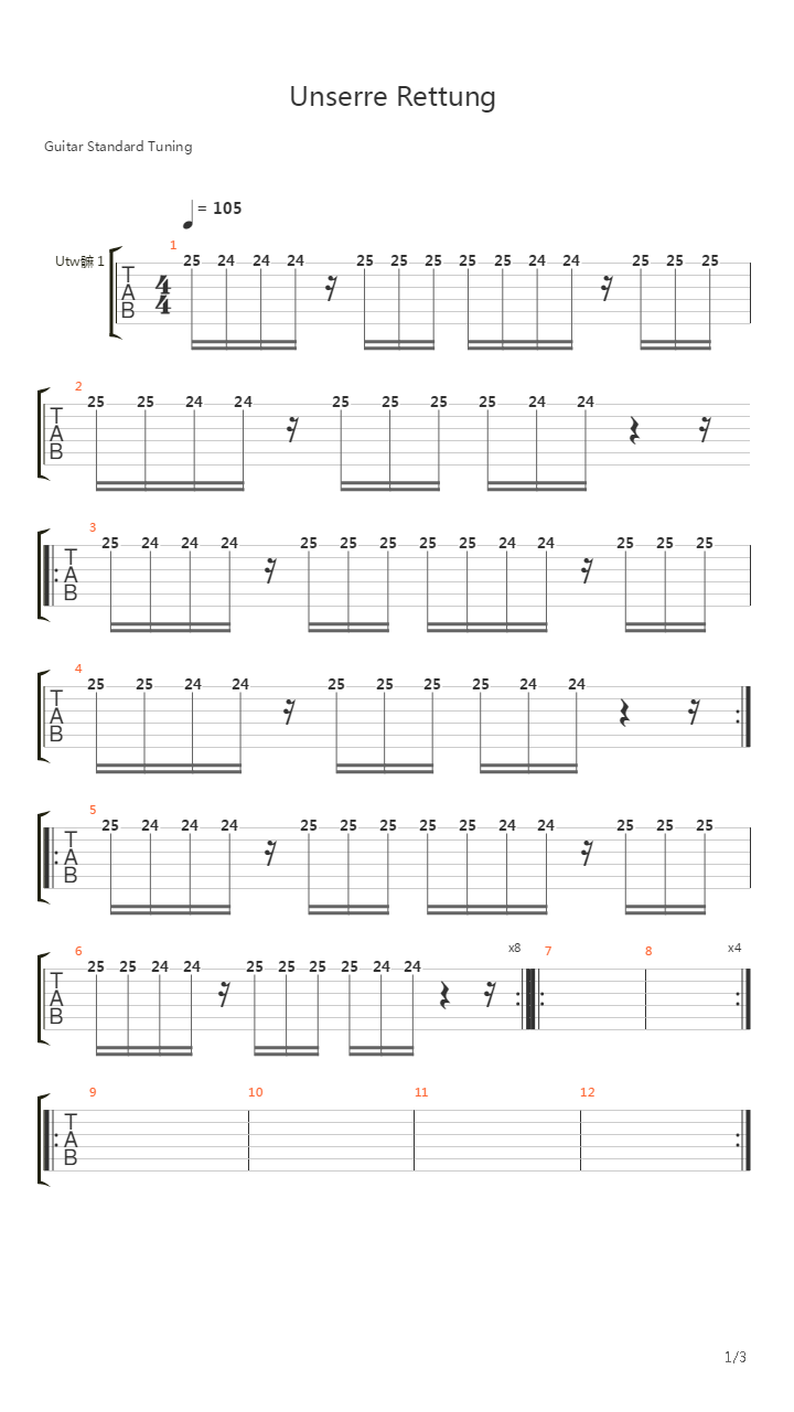 Unserre Rettung吉他谱