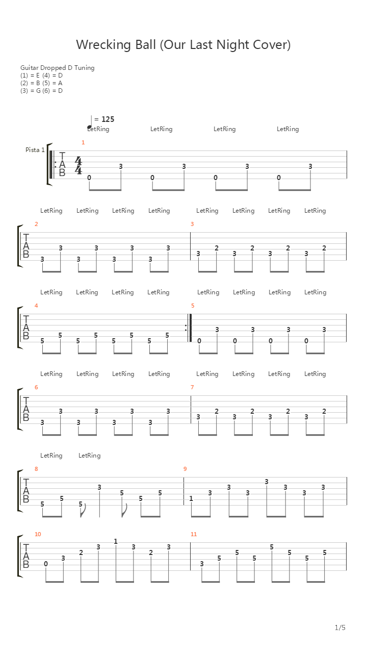 Wrecking Ball吉他谱