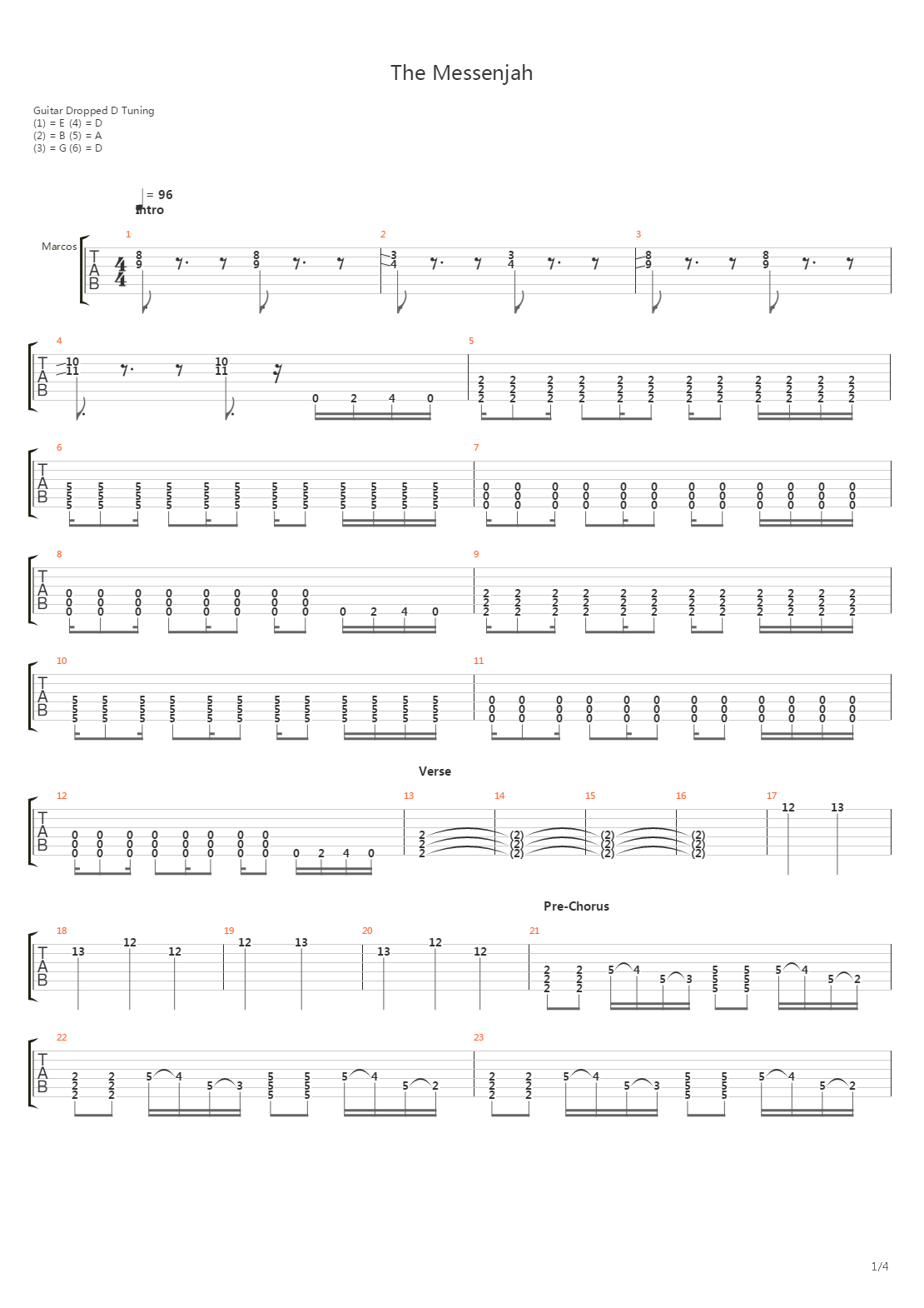 The Messenjah吉他谱