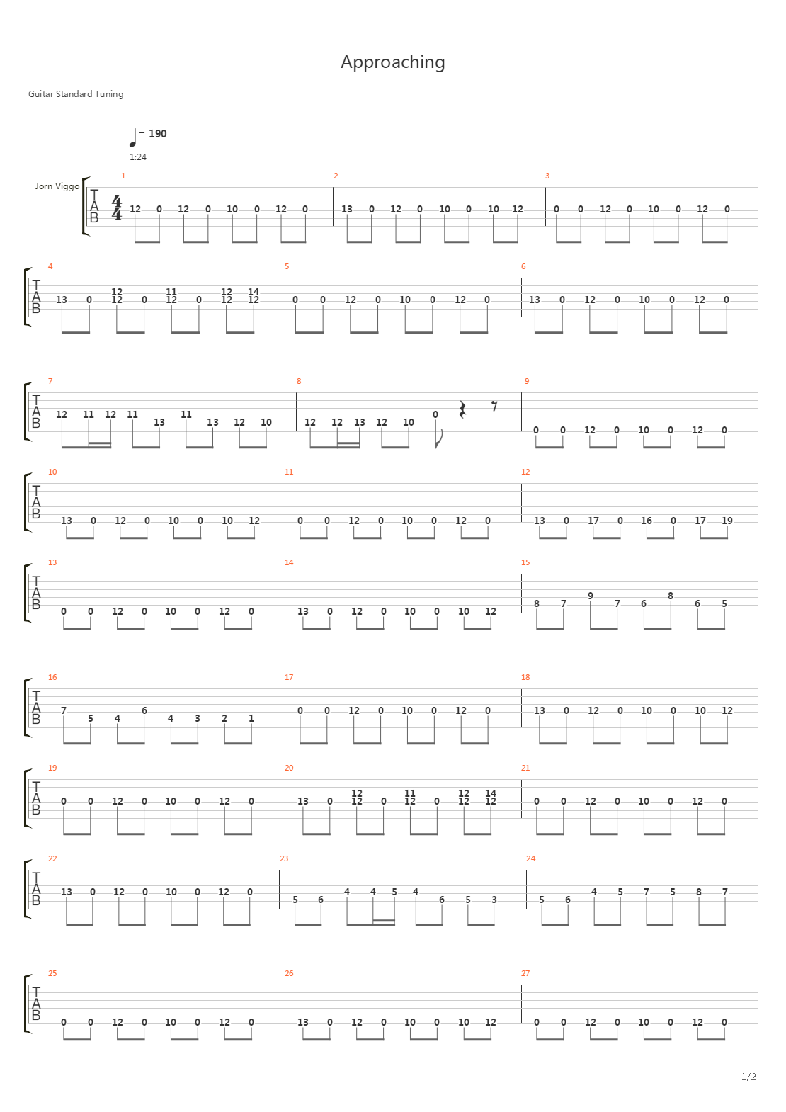 Approaching吉他谱
