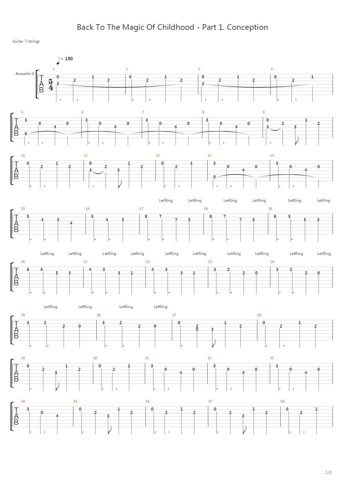 Back To The Magic Of Childhood - Part 1. Conception吉他谱
