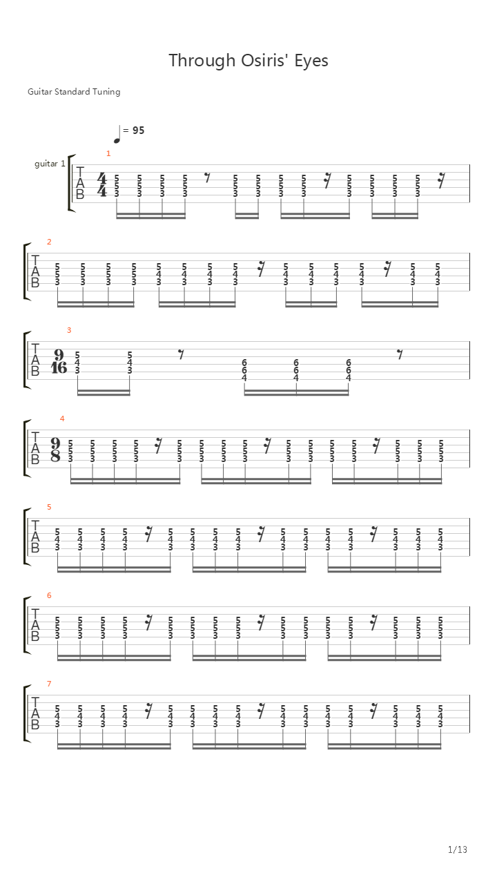 Through Osiris' Eyes吉他谱