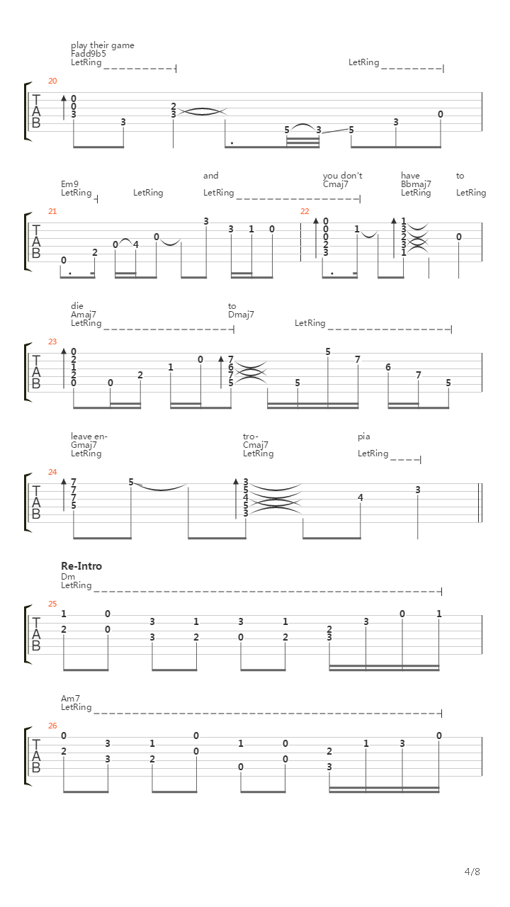 Leaving Entropia (Epilogue)吉他谱