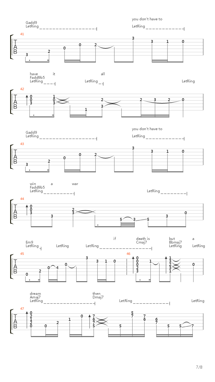 Leaving Entropia (Epilogue)吉他谱