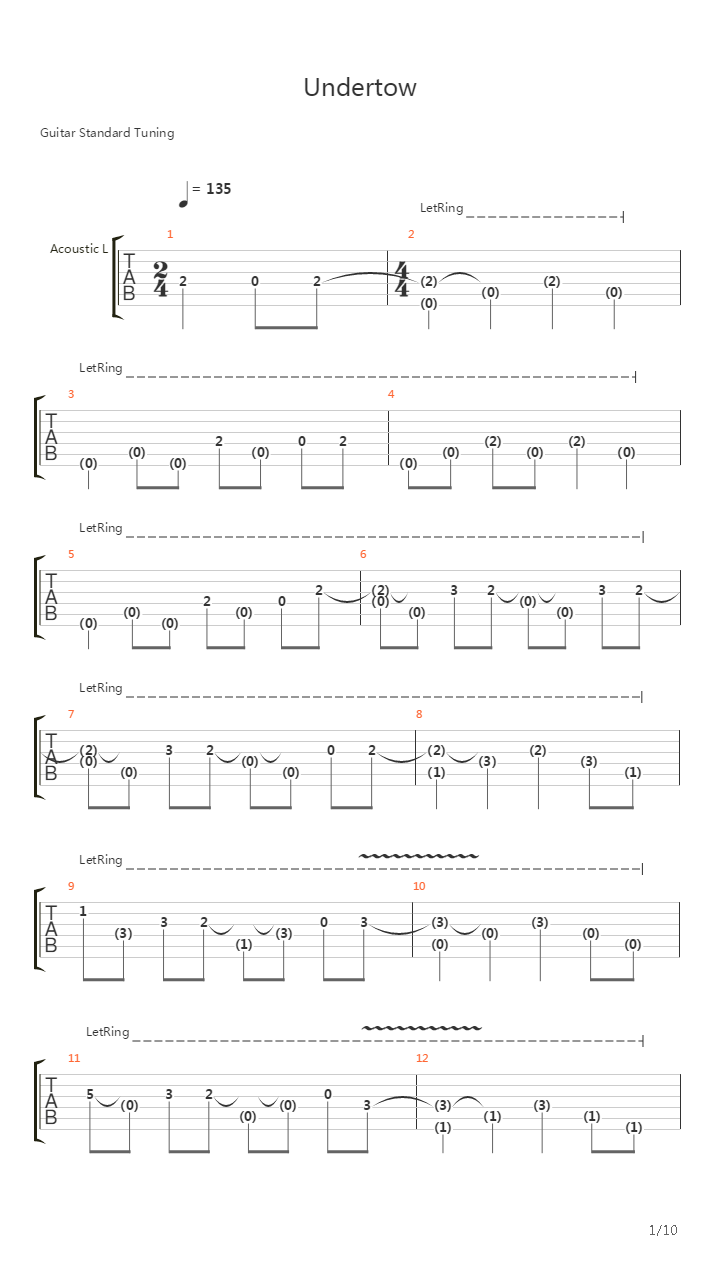 Undertow吉他谱