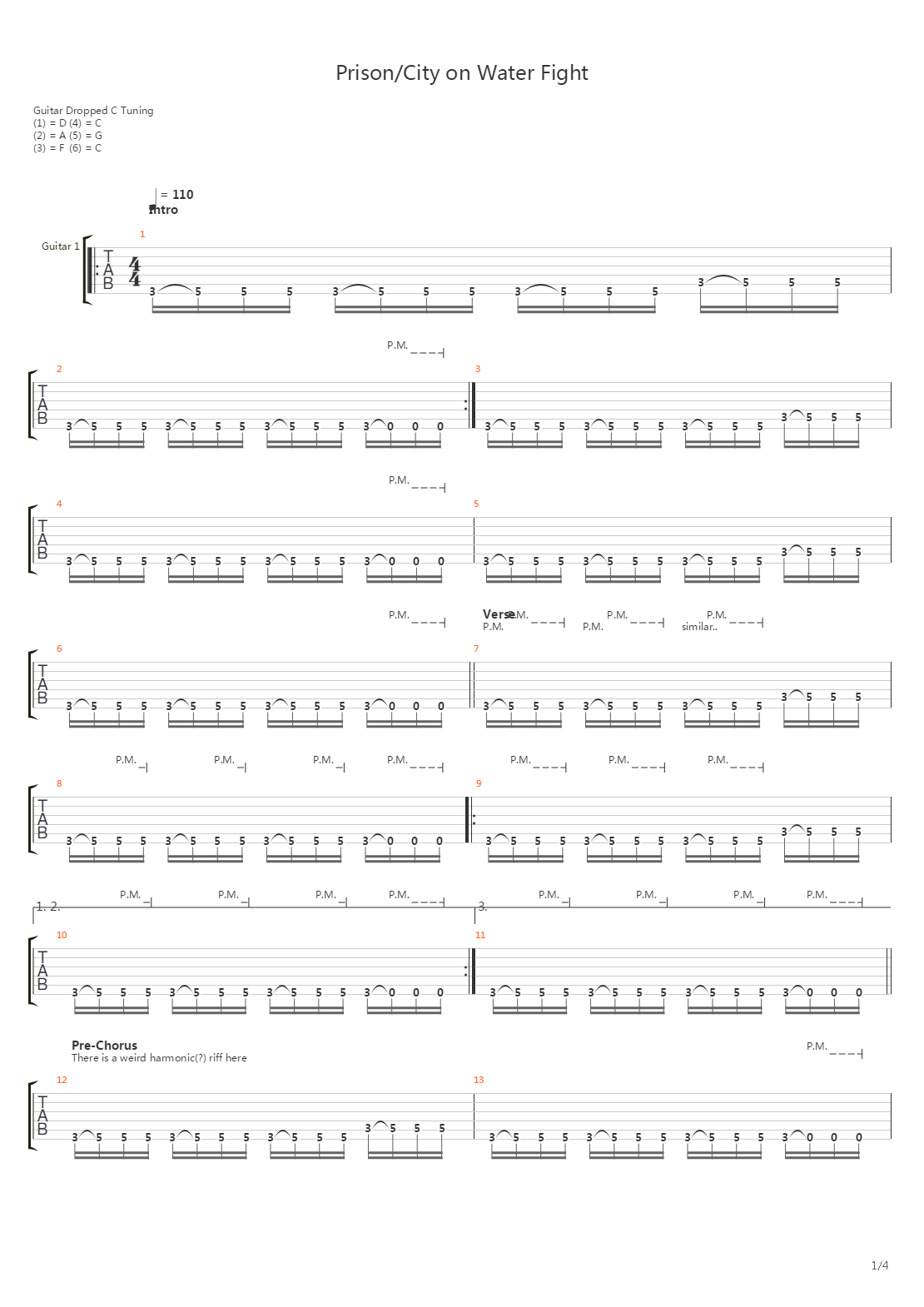 Prison - City On Water Fight吉他谱