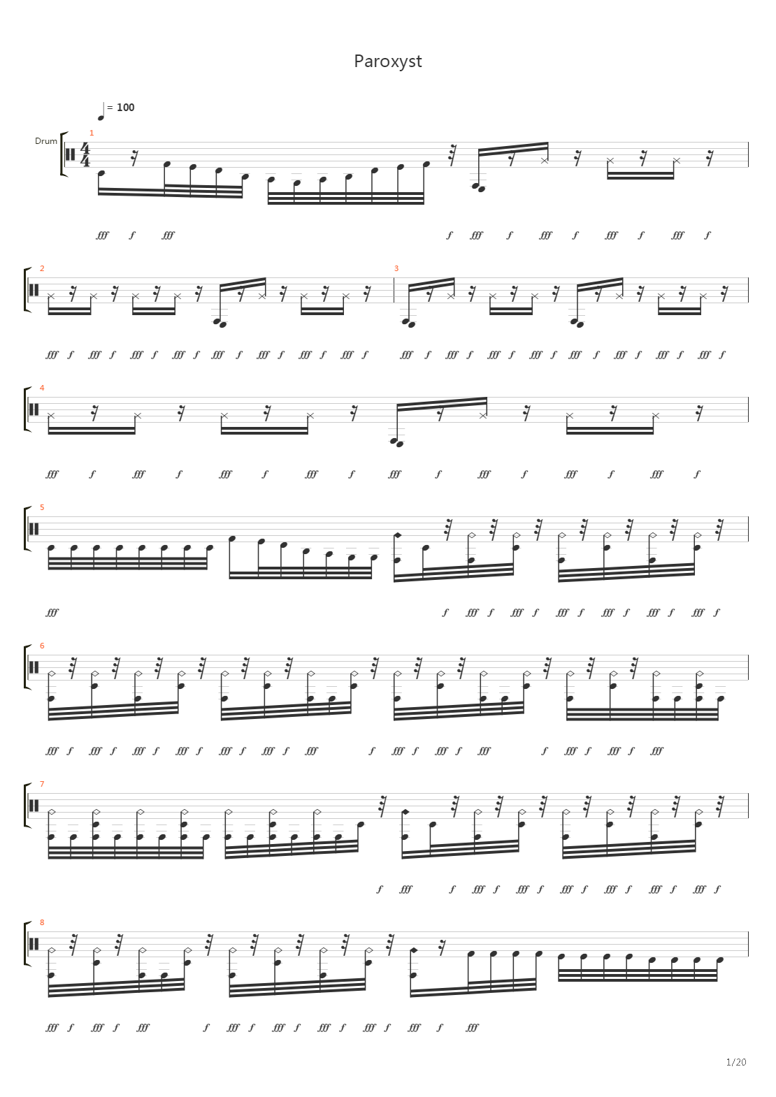 Paroxyst吉他谱