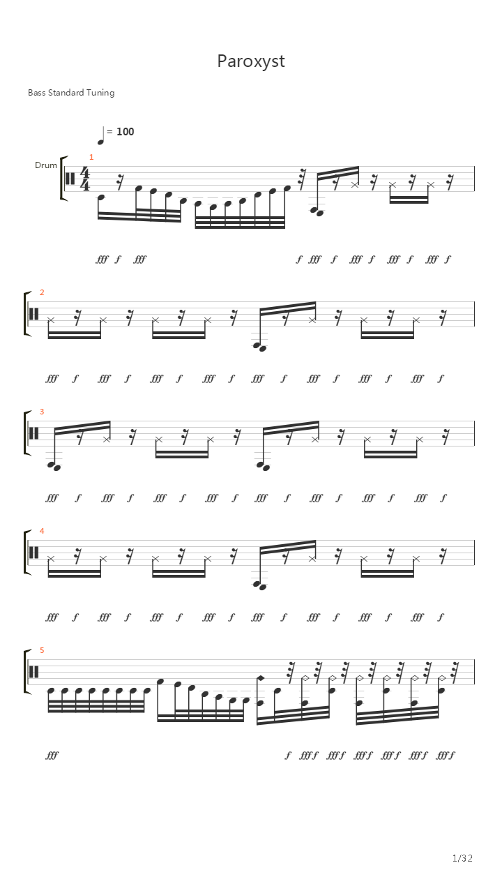 Paroxyst吉他谱