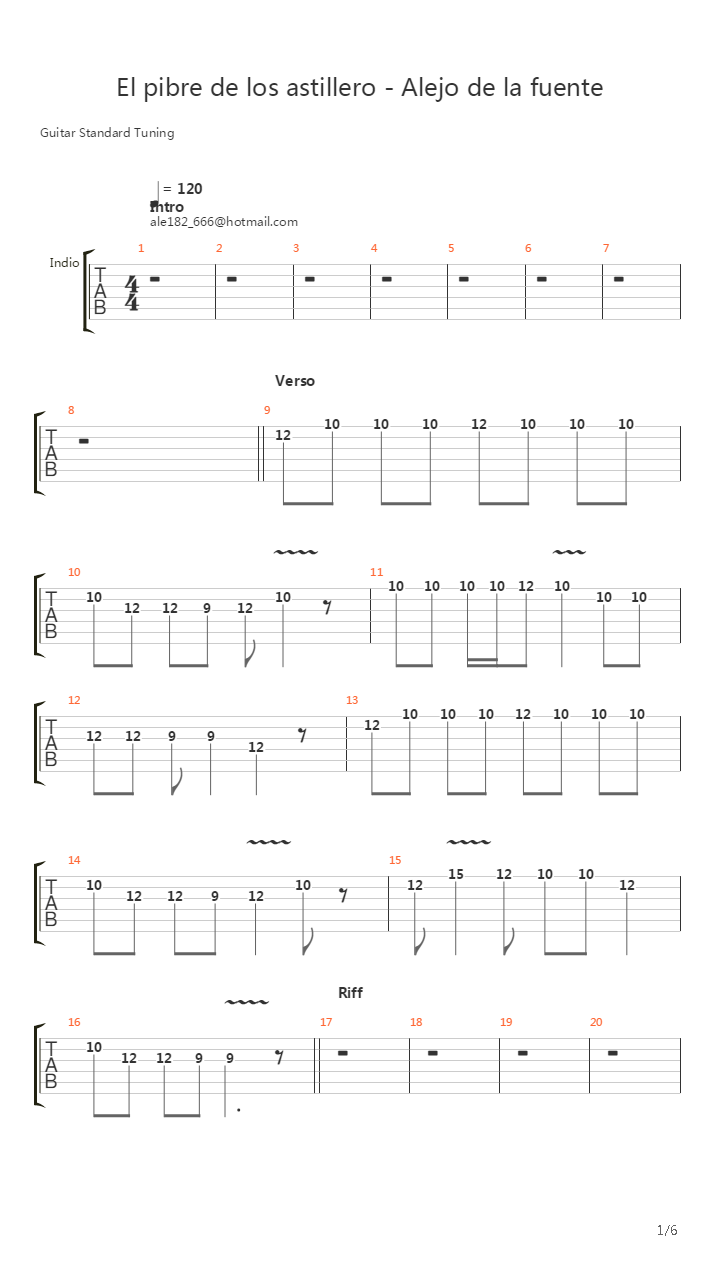 El Pibe De Los Astilleros吉他谱