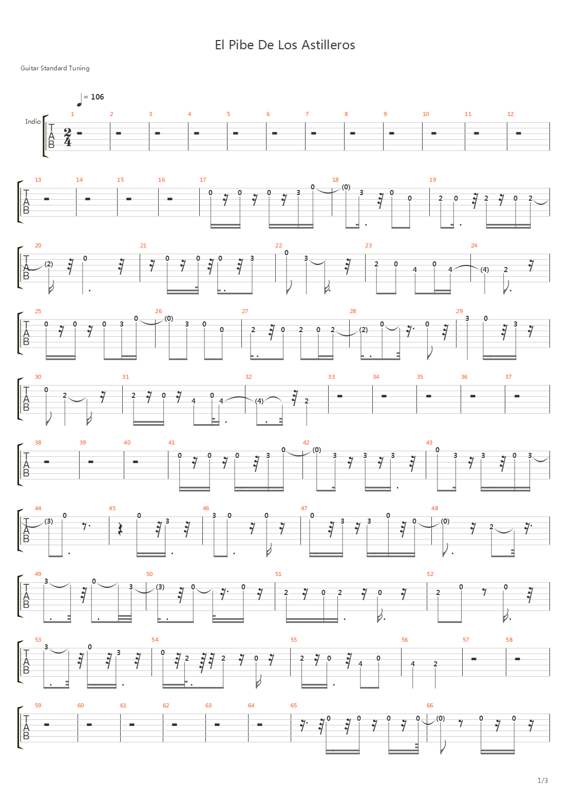 El Pibe De Los Astilleros吉他谱