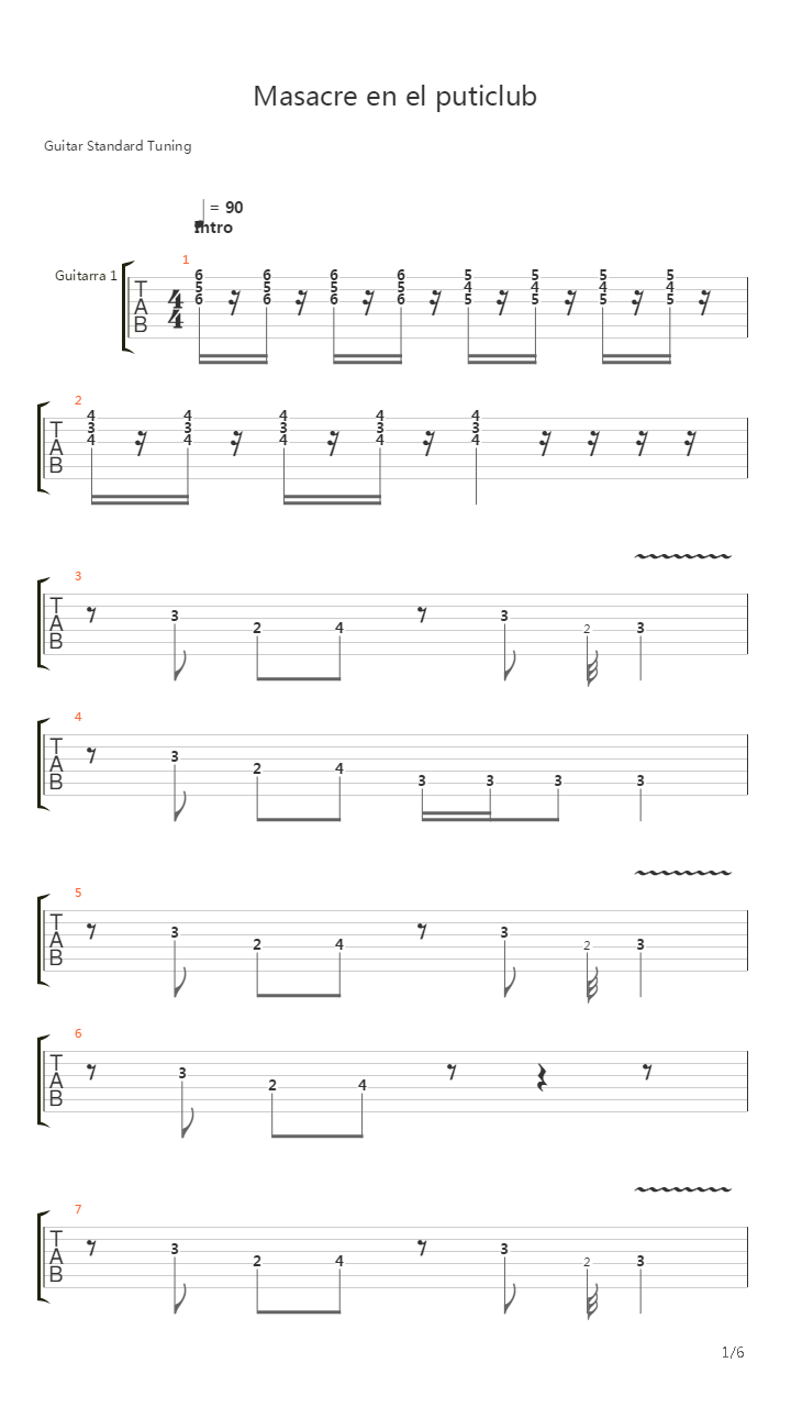 Masacre En El Puticlub吉他谱