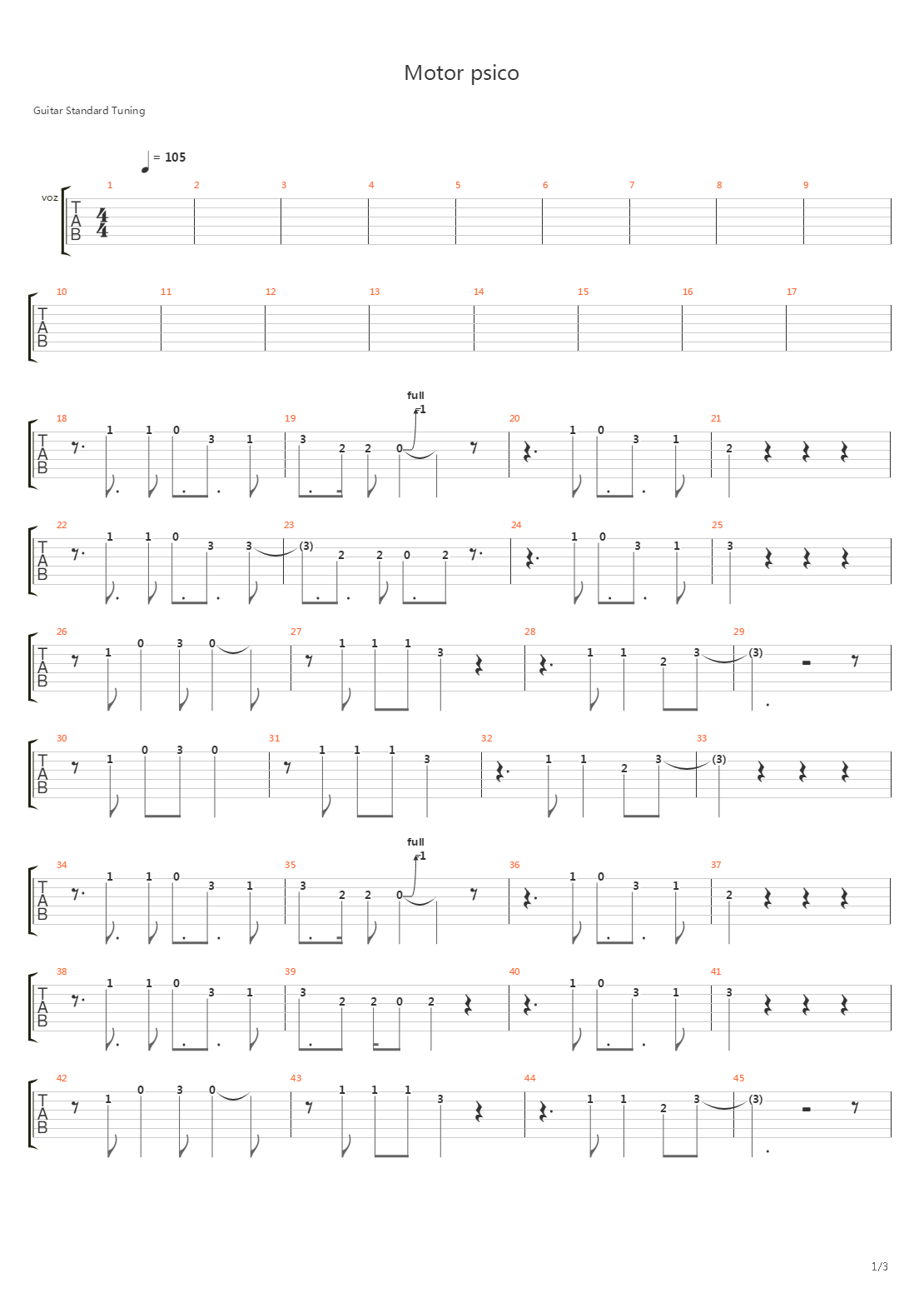 Motor Psico吉他谱