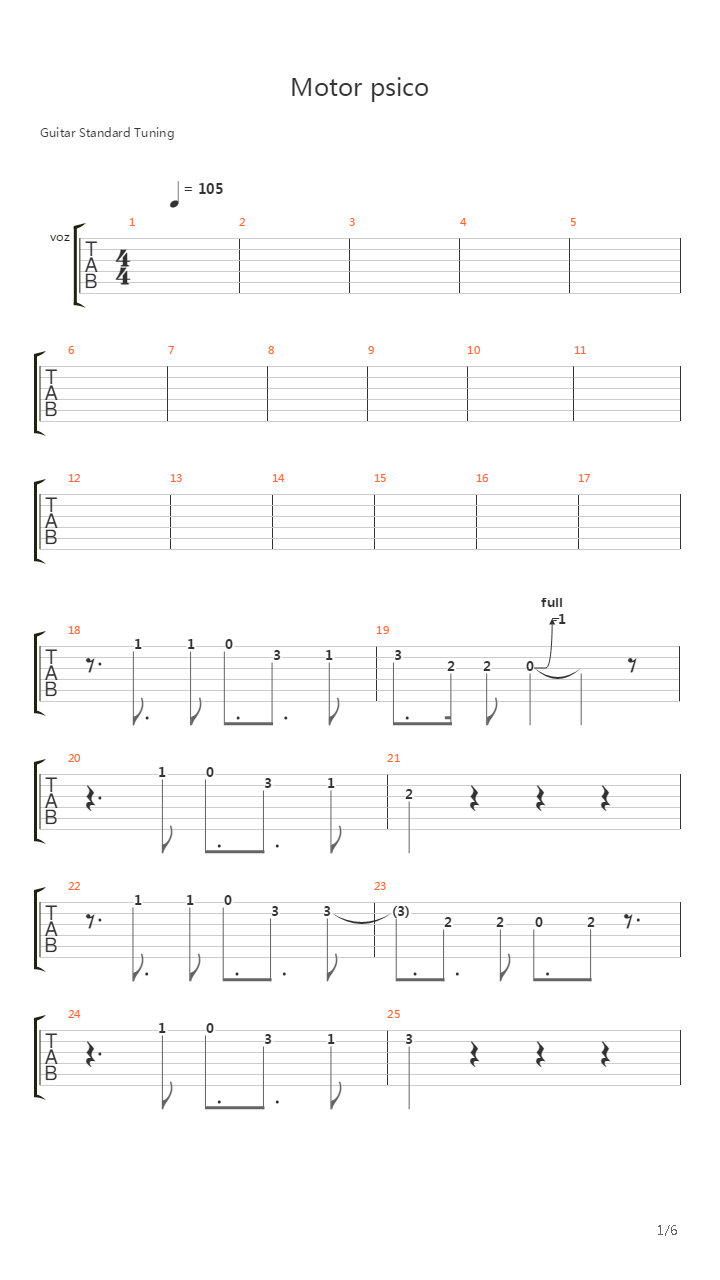 Motor Psico吉他谱