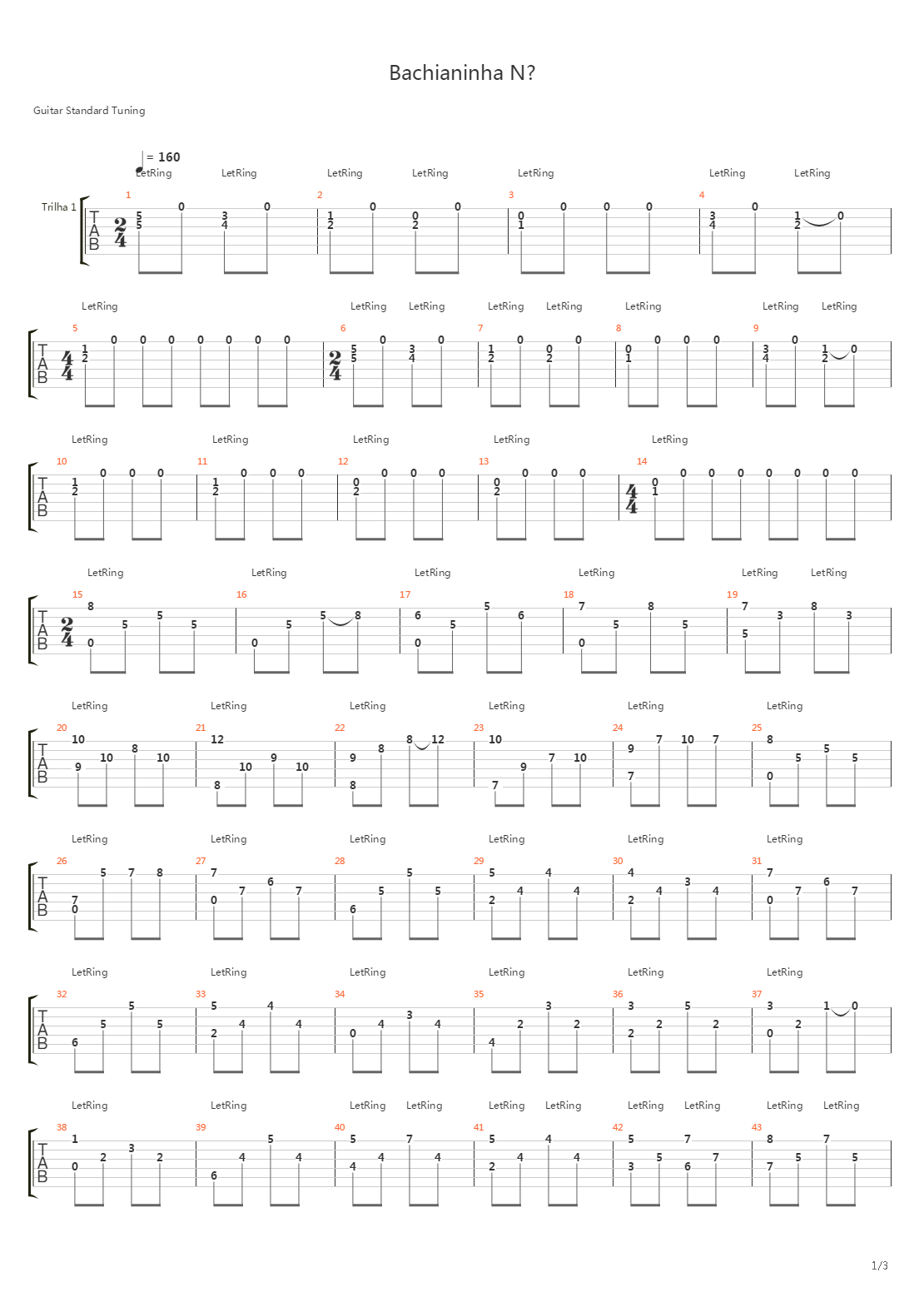 Bachianinha n1吉他谱