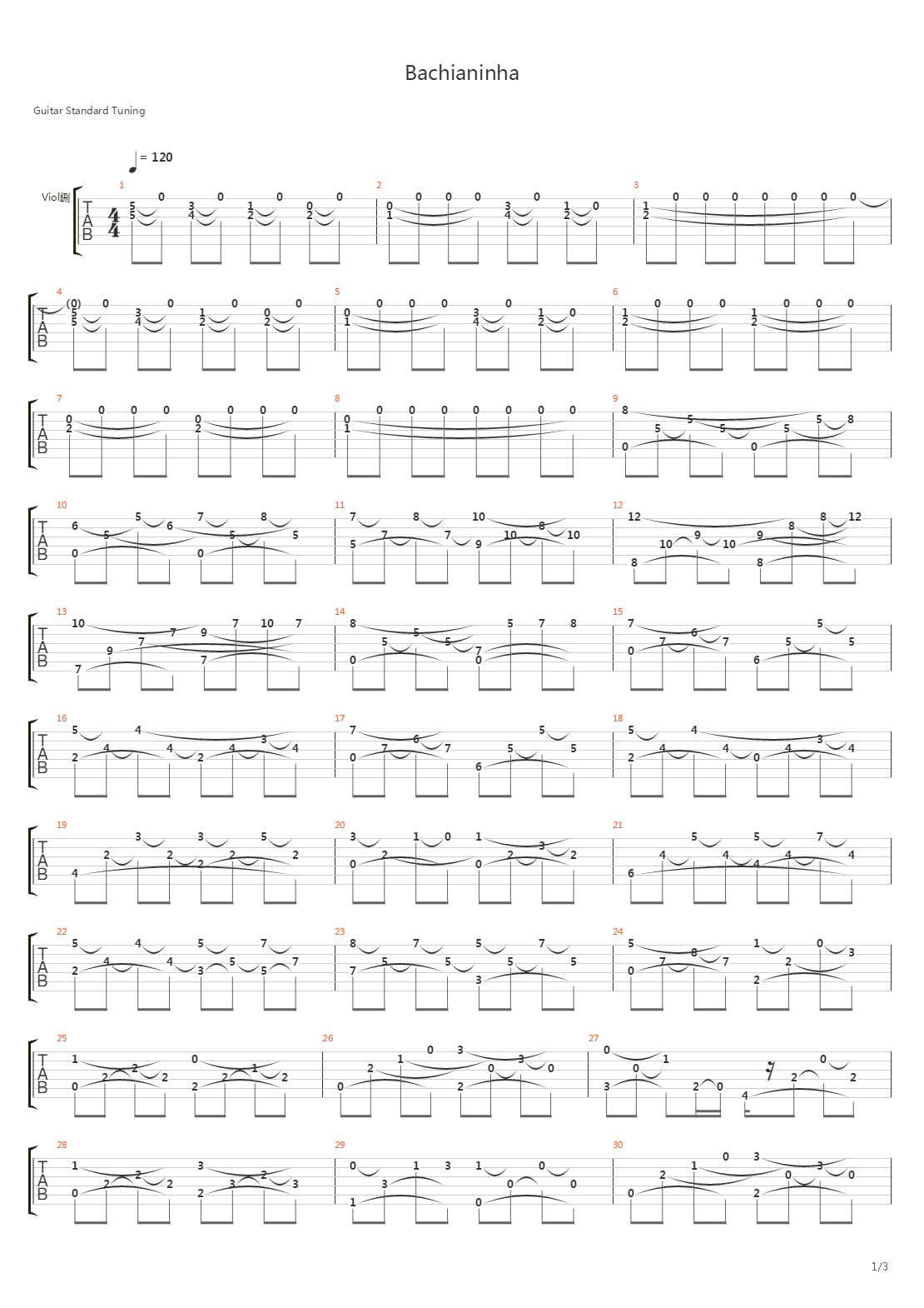 Bachianinha吉他谱