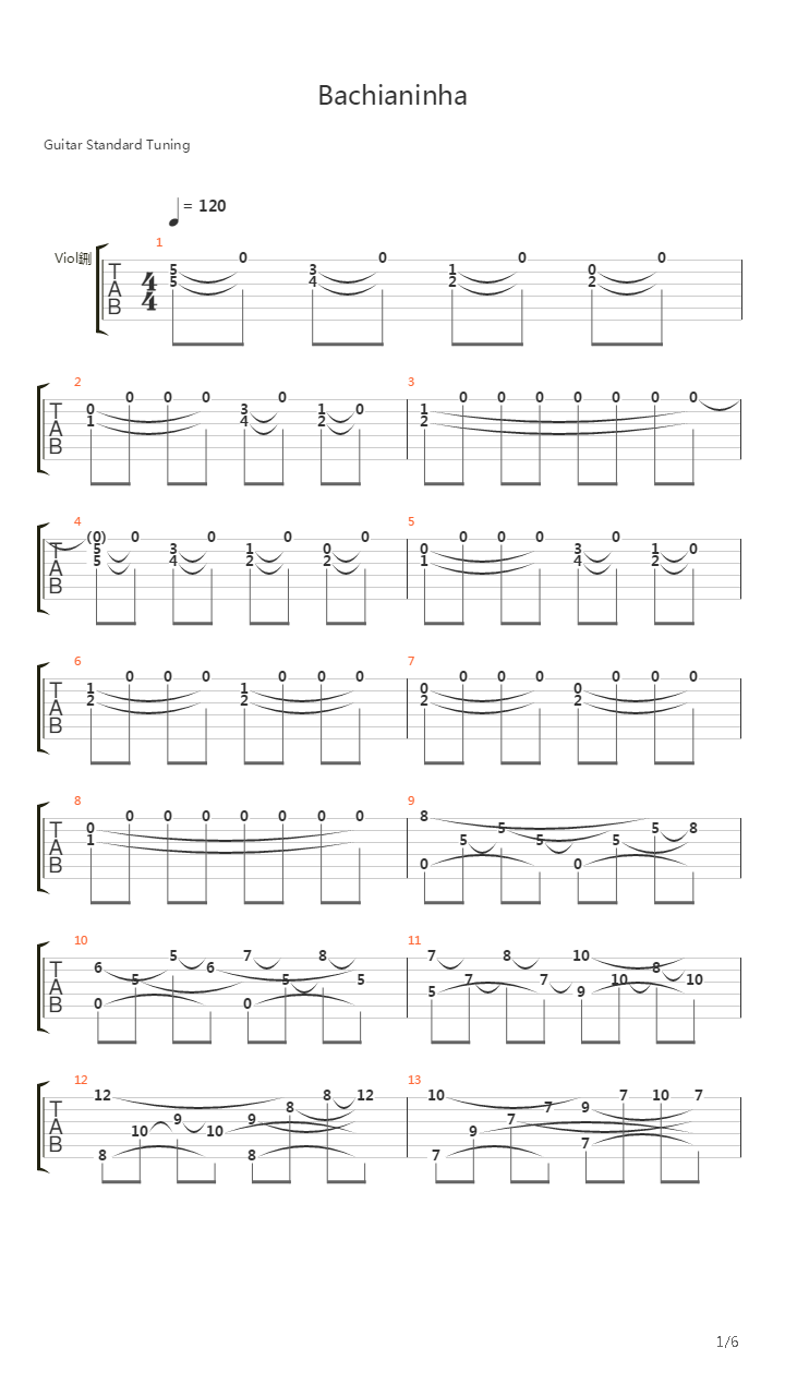 Bachianinha吉他谱