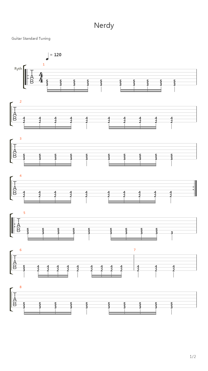 Nerdy吉他谱