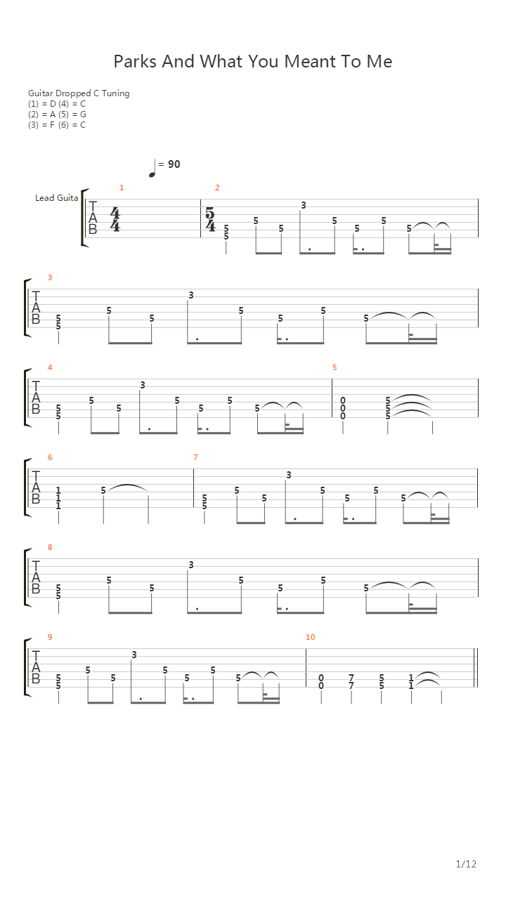 Parks And What You Meant To Me吉他谱